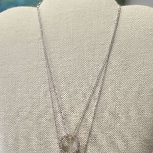 Minimalist Silver Necklaces with Crystal Pendant